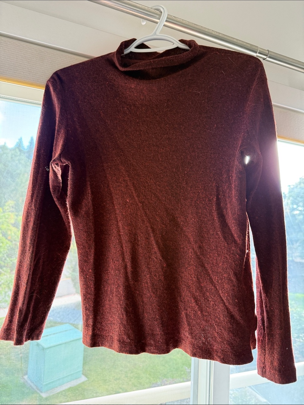 Burgundy Mock Neck Roots Sweater